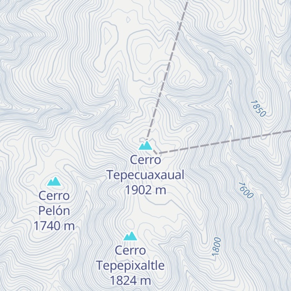 Map of Cerro Tepecuaxaual