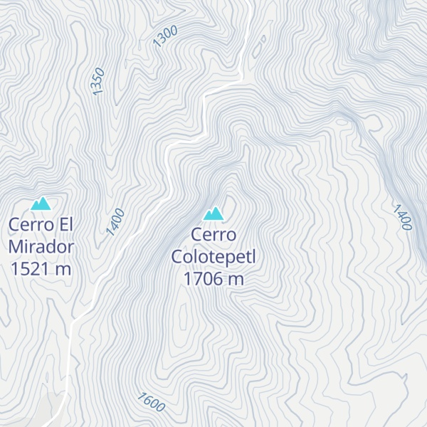 Map of Cerro Colotepetl