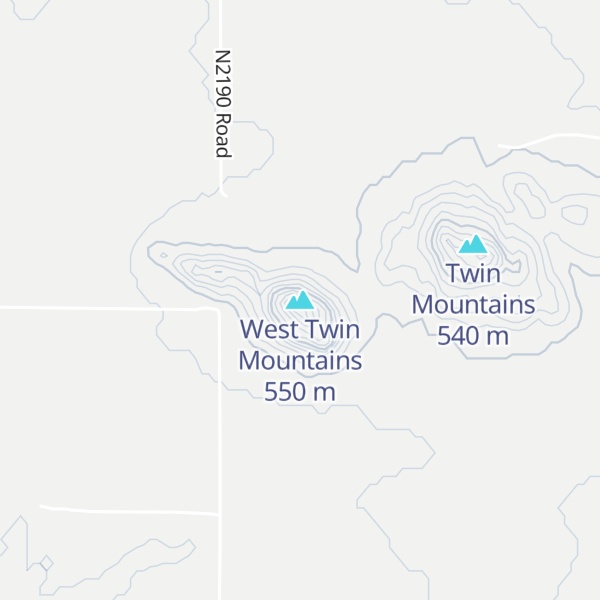 Map of West Twin Mountains