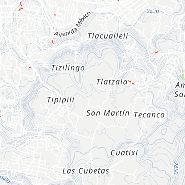 Map of Cerro Tlacualleli