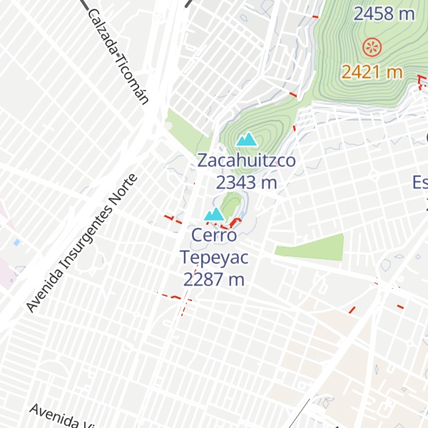 Map of Cerro Tepeyac