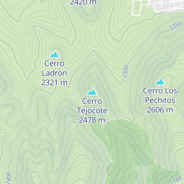 Map of Cerro Tejocote