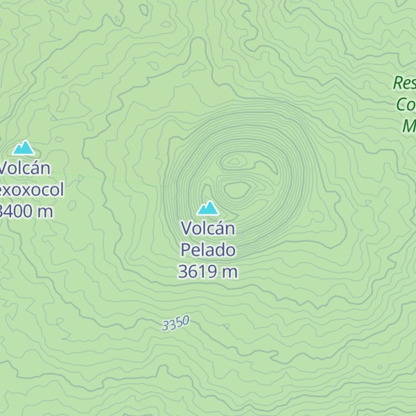 Map of Volcán Pelado