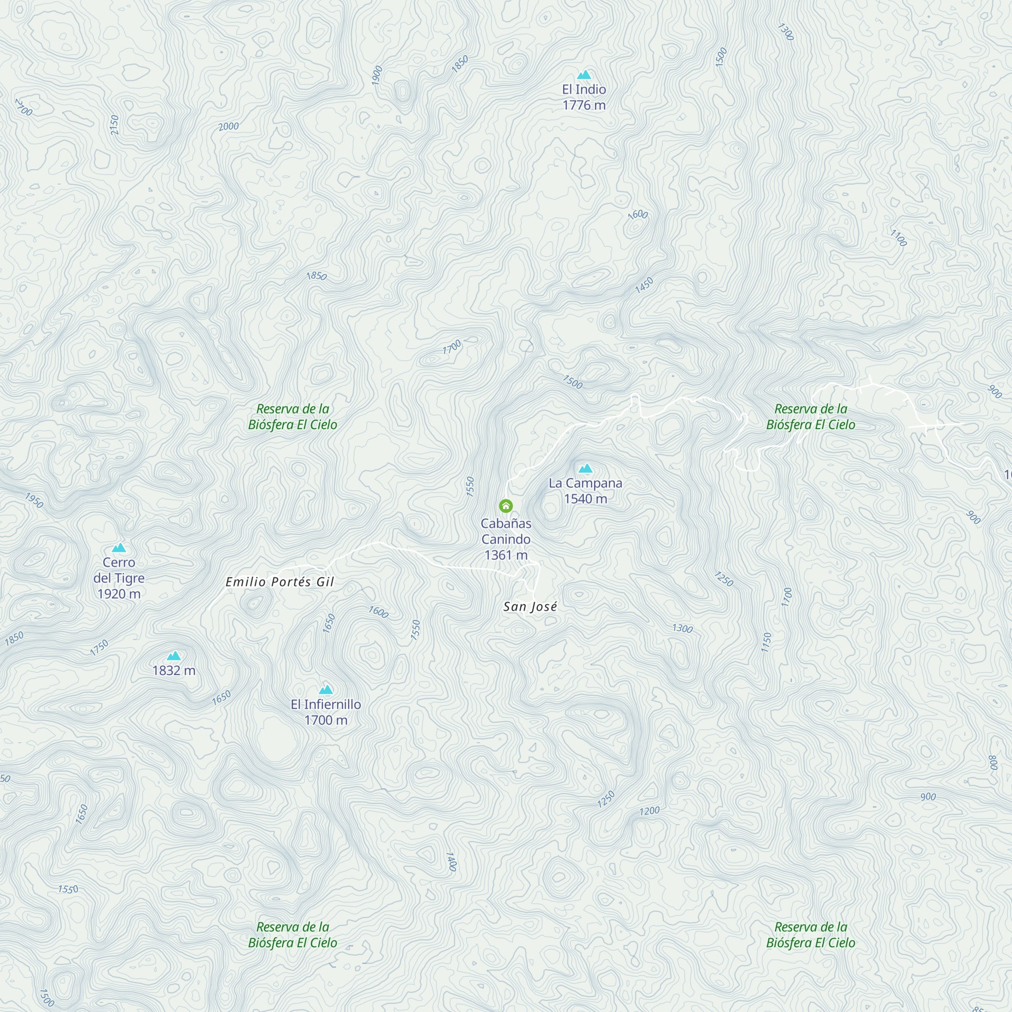 Cabañas Canindo map