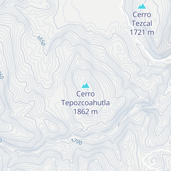 Map of Cerro Tepozcoahutla