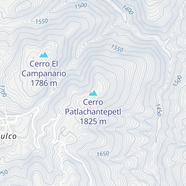 Map of Cerro Patlachantepetl