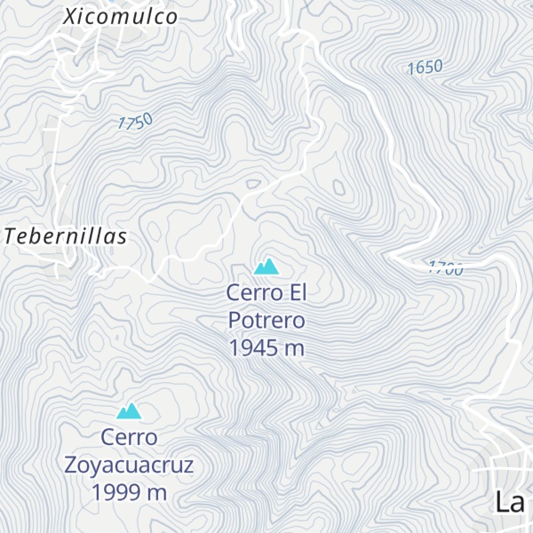 Map of Cerro El Potrero