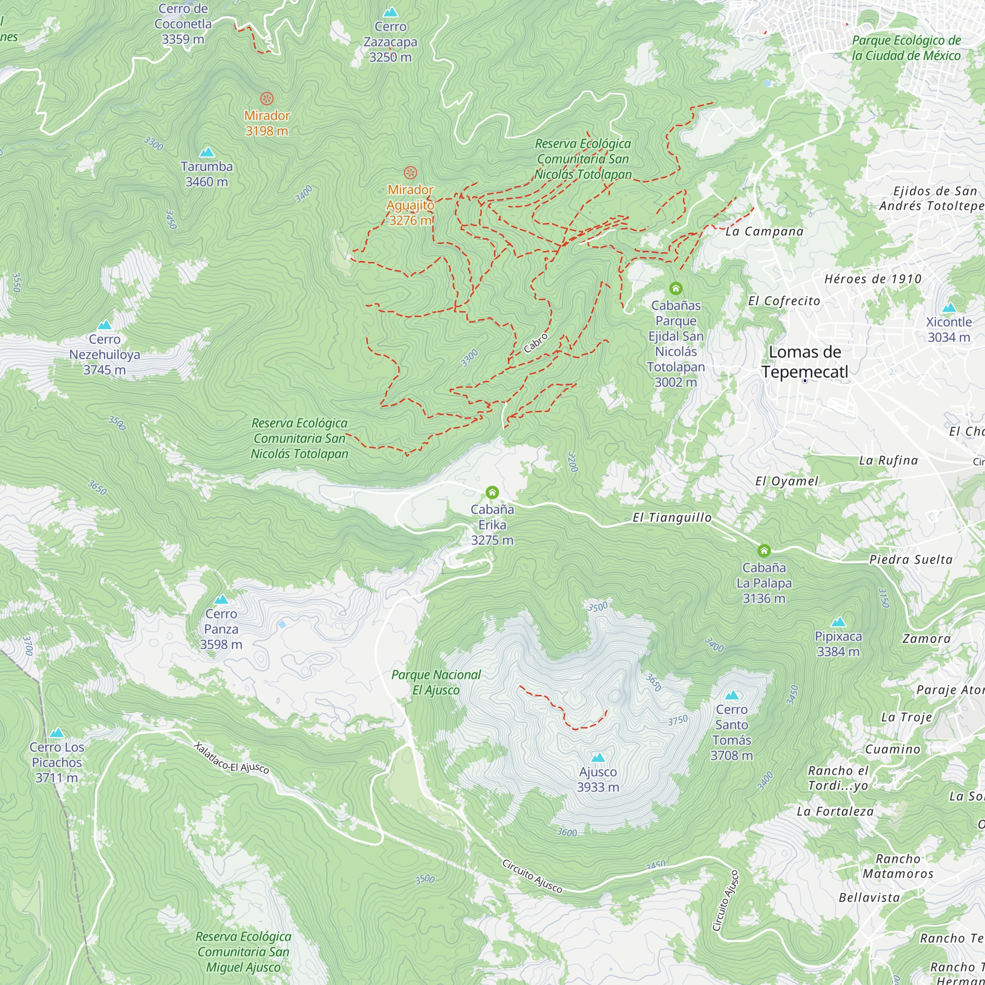 Cabaña Erika map