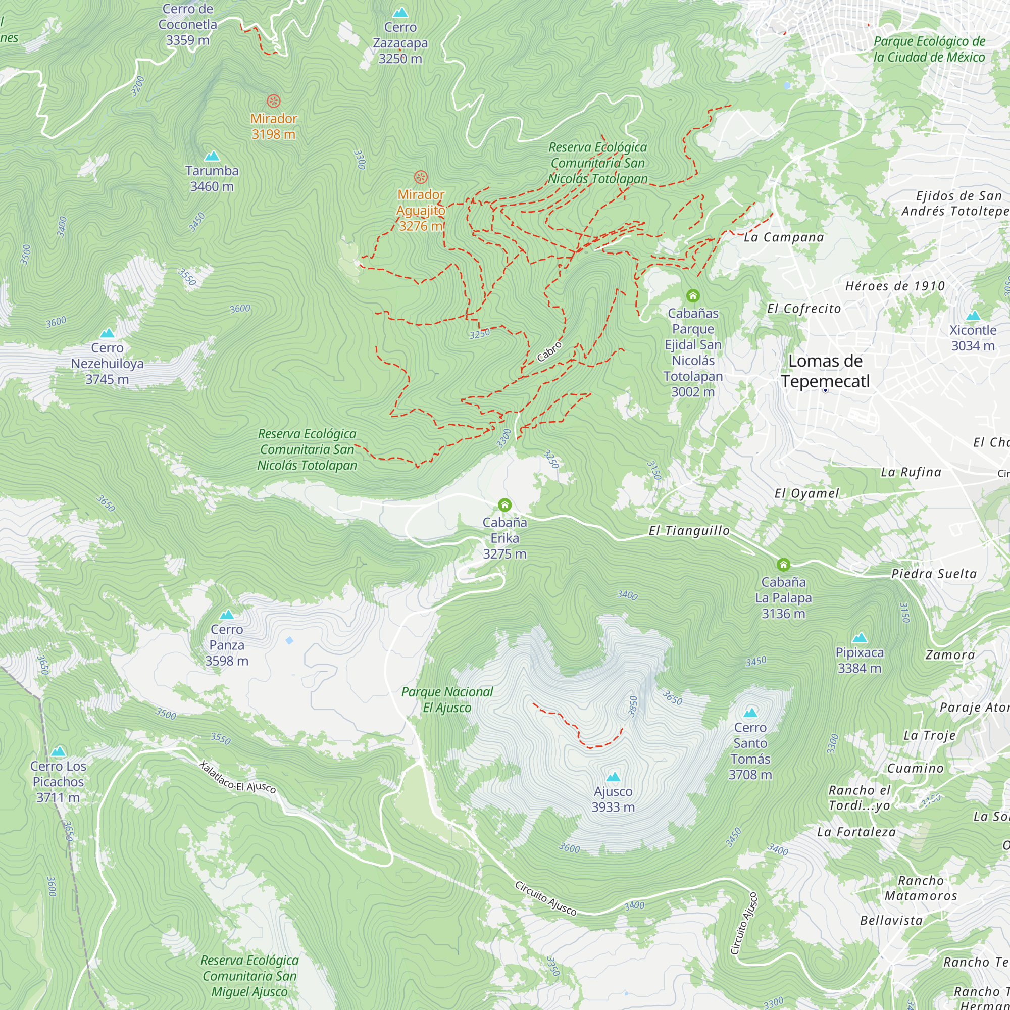 Cabaña Erika map