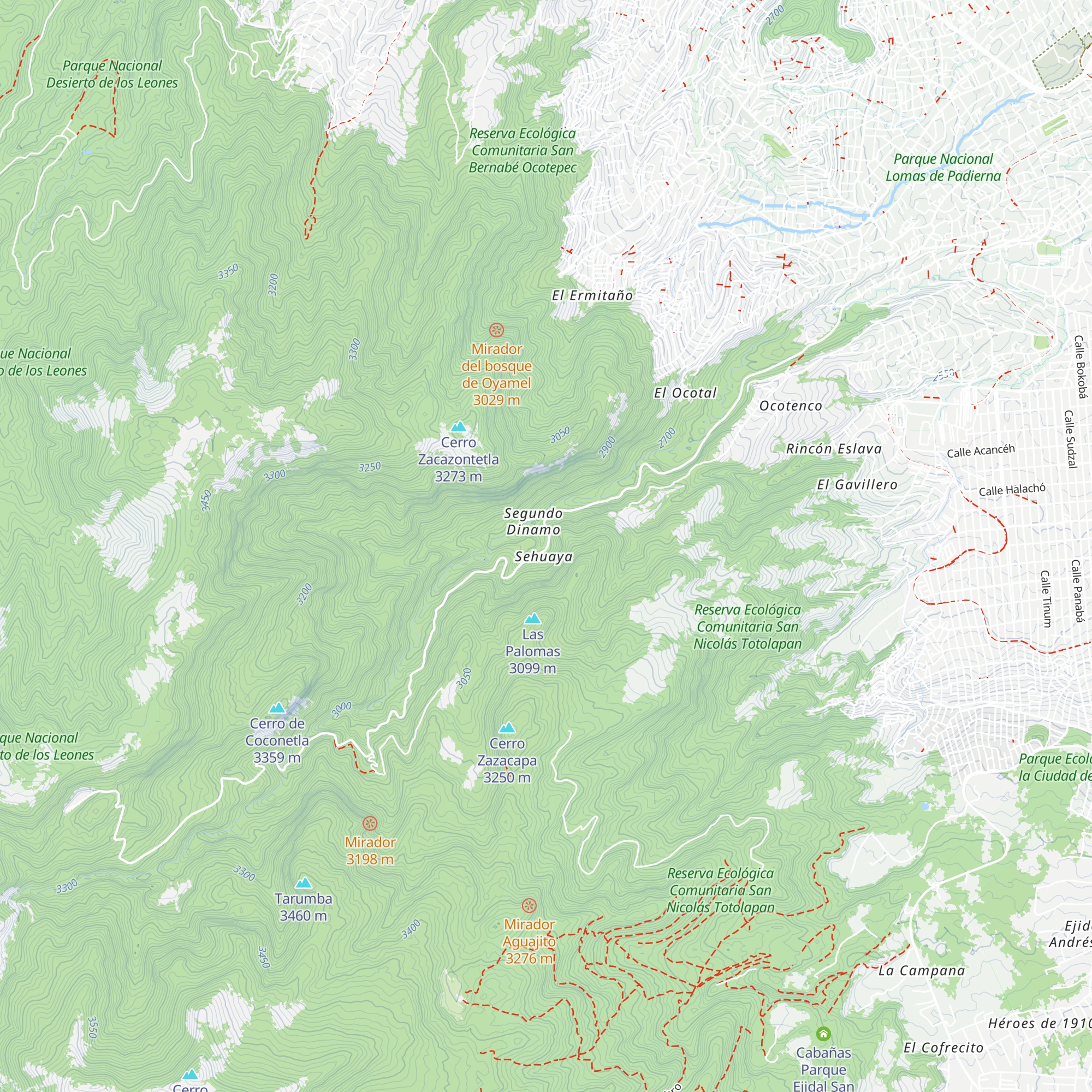 Cabaña Los Hongos map