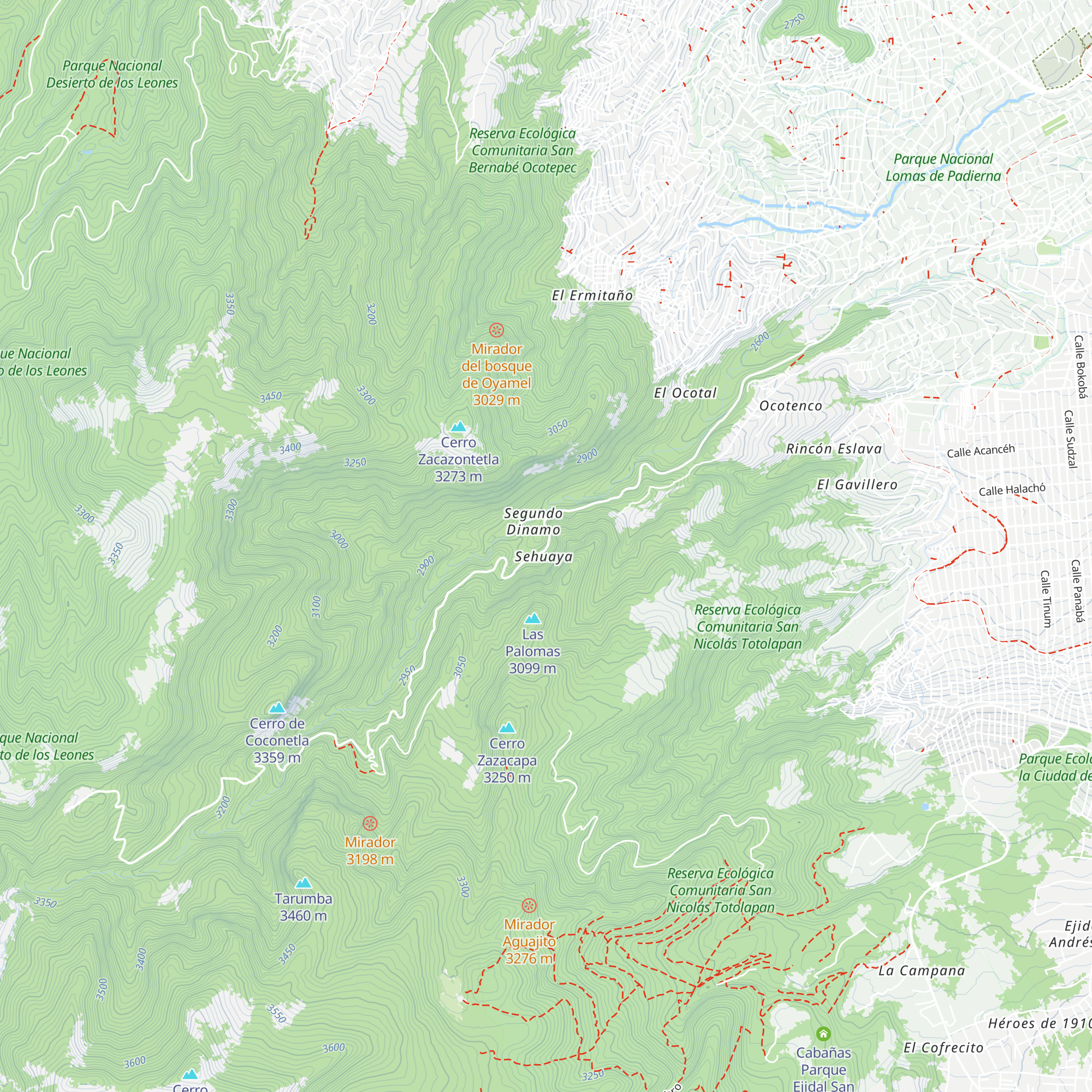 Cabaña Los Hongos map