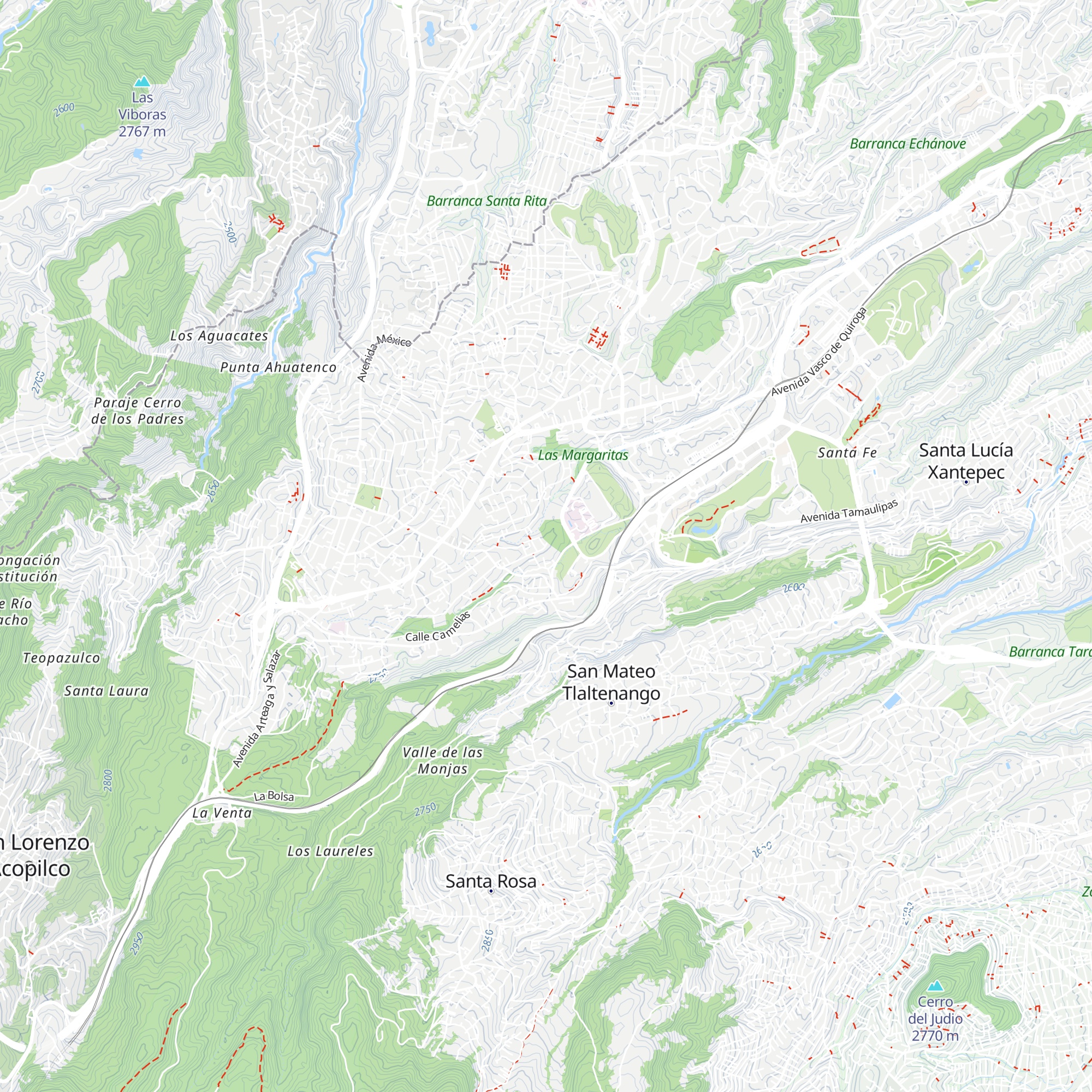 Refugio Santa Fé map