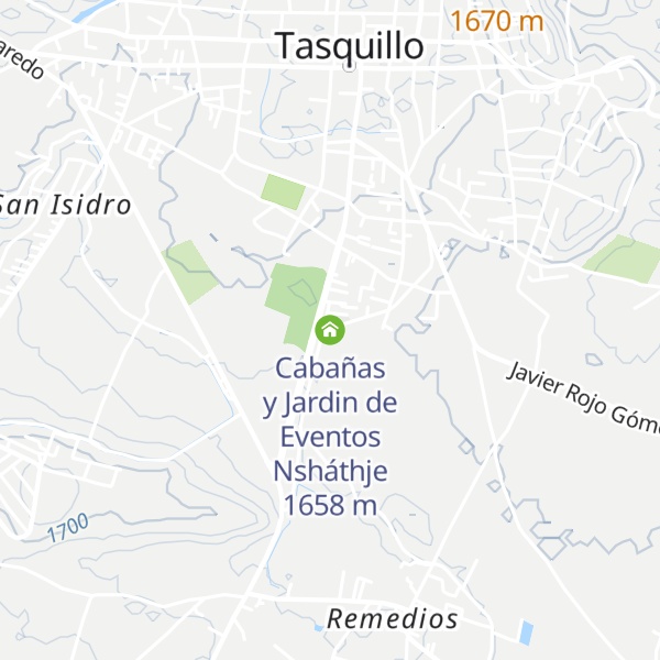Map of Cabañas y Jardin de Eventos Nsháthje