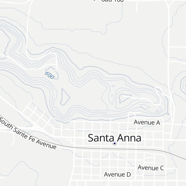 Map of Santa Anna Mountains