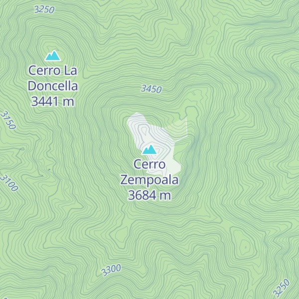 Map of Cerro Zempoala