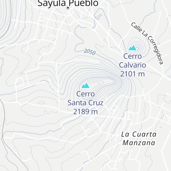Map of Cerro Santa Cruz