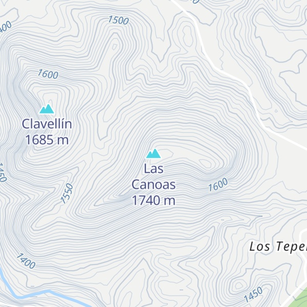 Map of Las Canoas