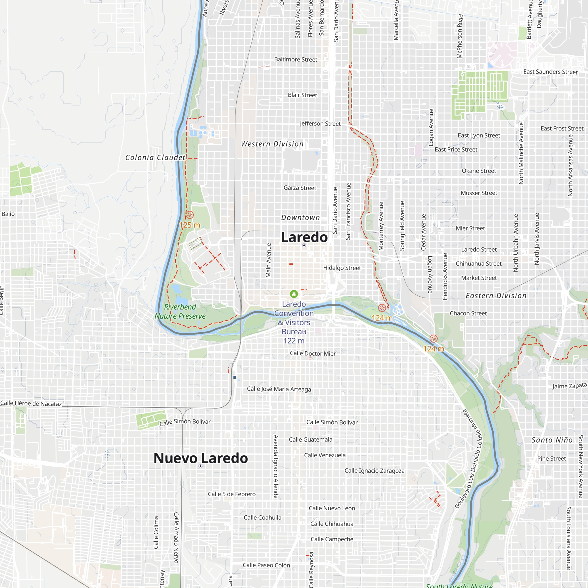 Laredo Convention & Visitors Bureau map