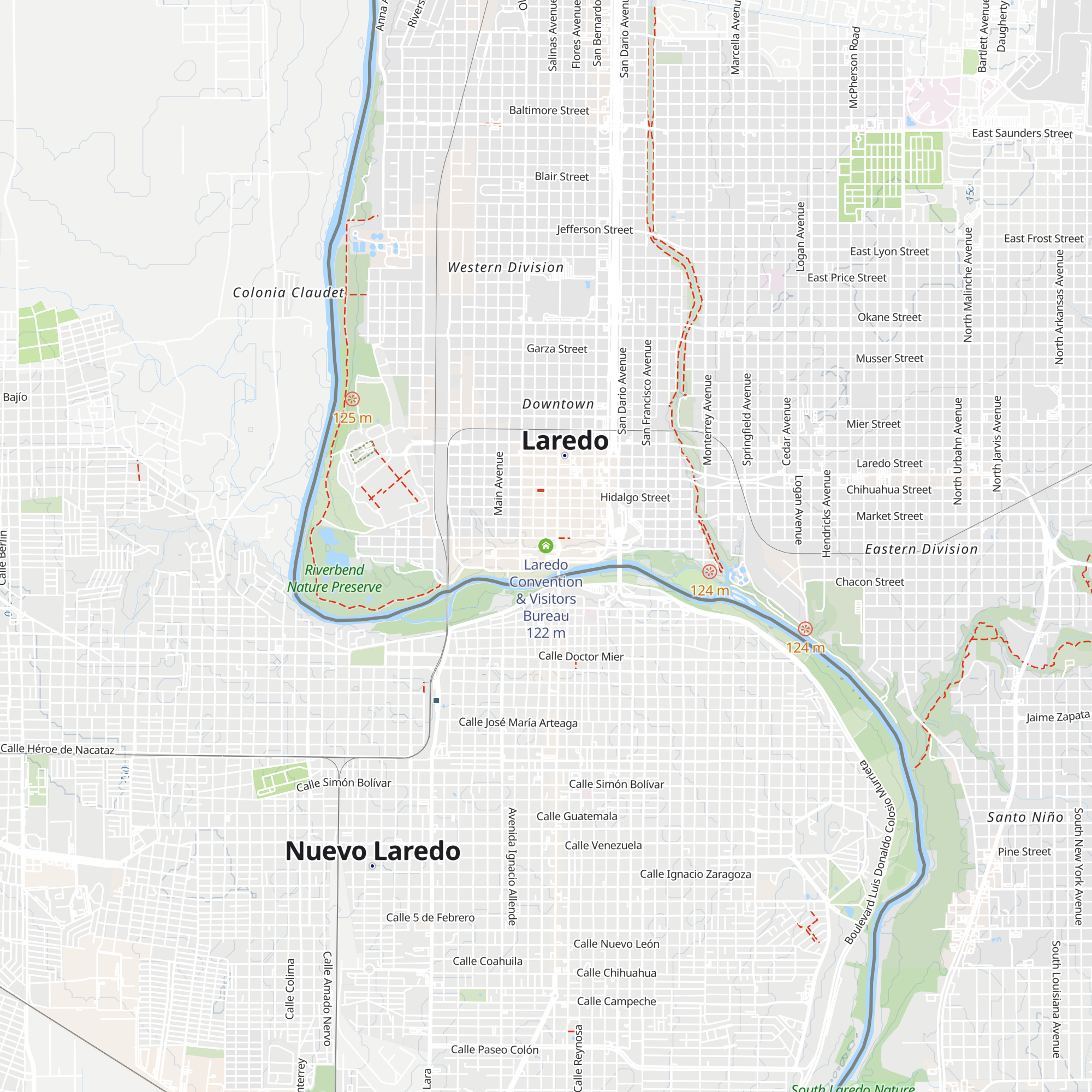 Laredo Convention & Visitors Bureau map