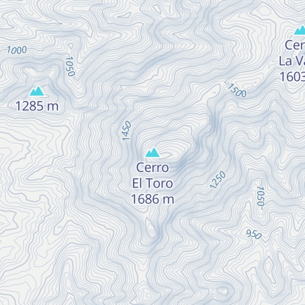 Map of Cerro El Toro