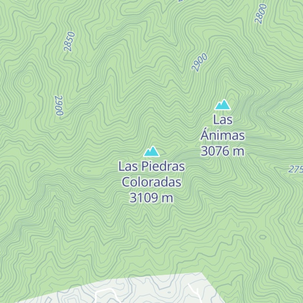 Map of Las Piedras Coloradas