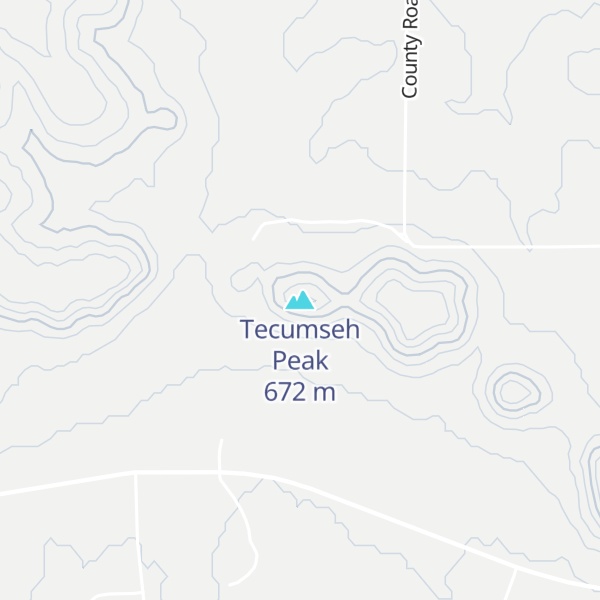 Map of Tecumseh Peak