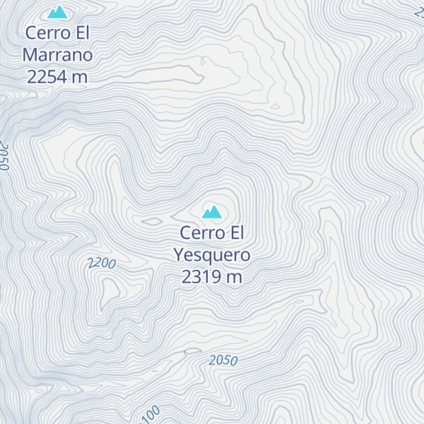 Map of Cerro El Yesquero