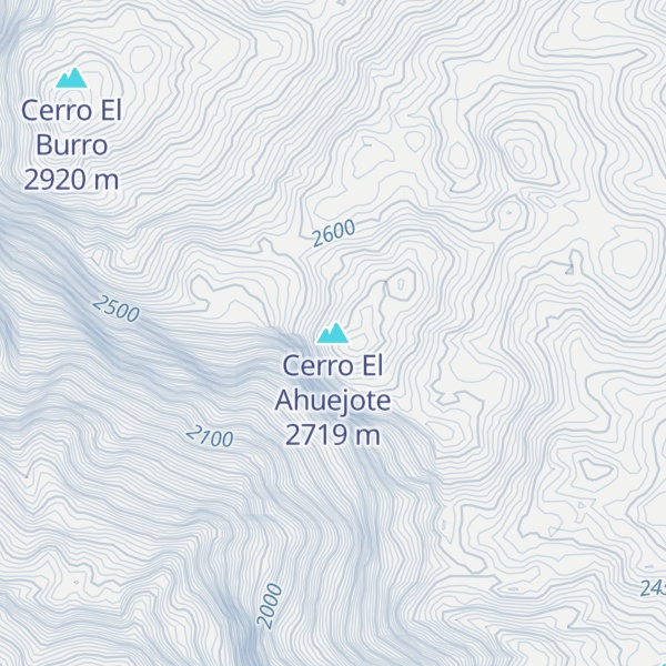 Map of Cerro El Ahuejote