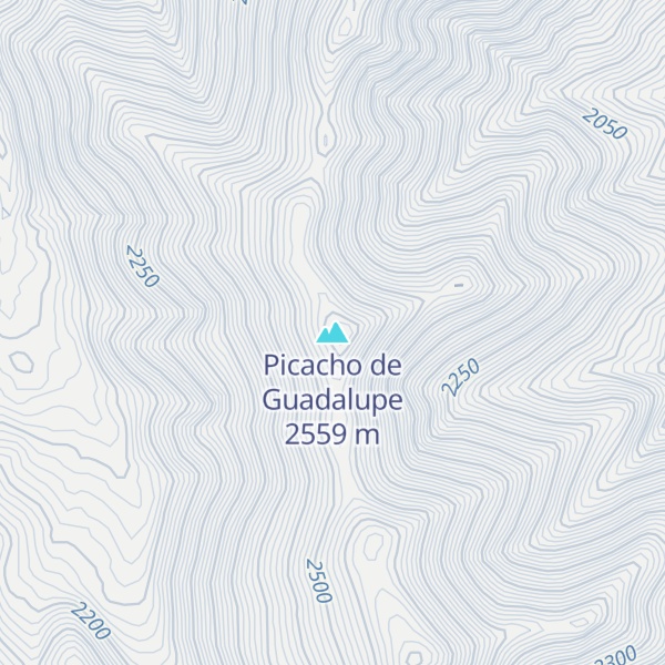 Map of Picacho de Guadalupe