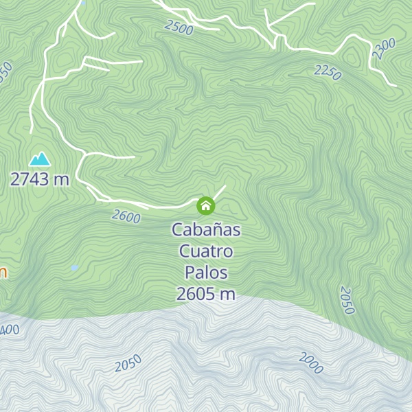 Map of Cabañas Cuatro Palos
