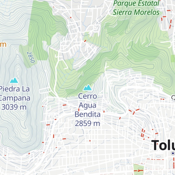 Map of Cerro Agua Bendita