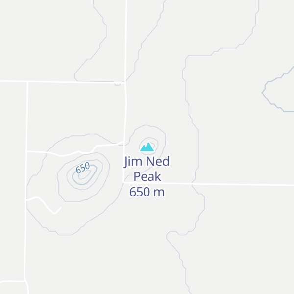 Map of Jim Ned Peak