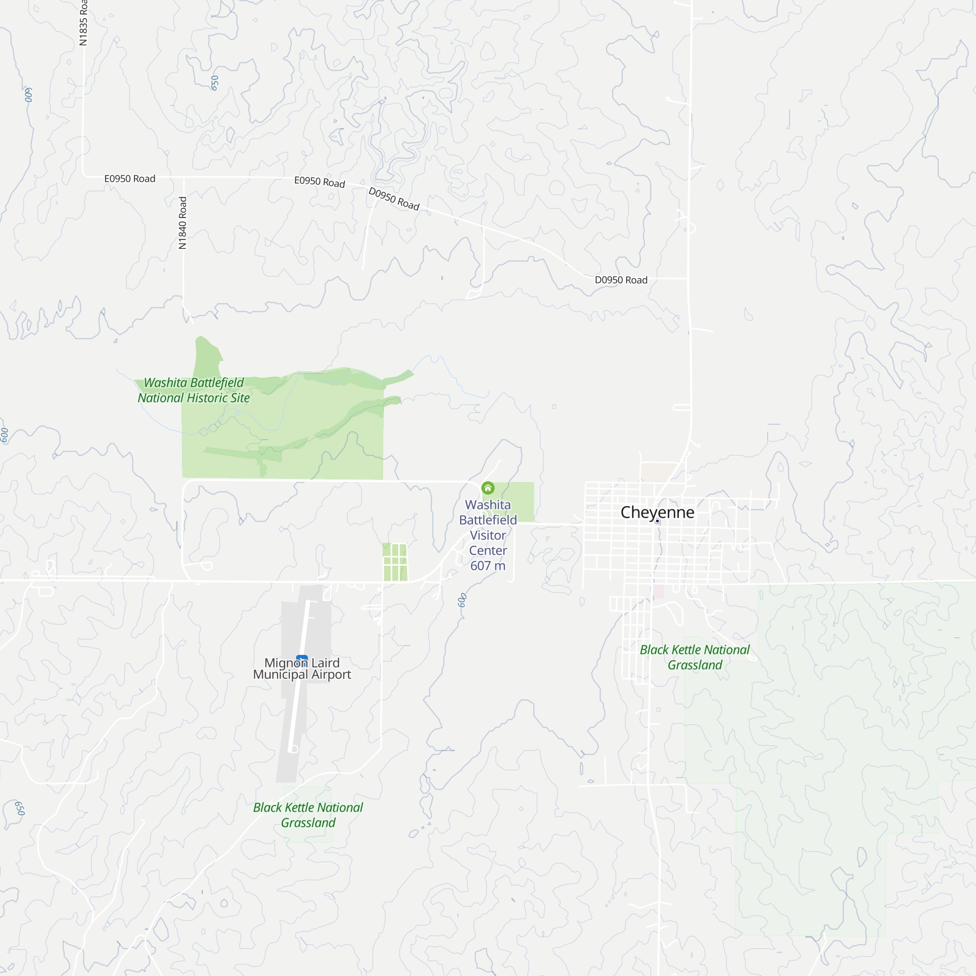 Washita Battlefield Visitor Center map