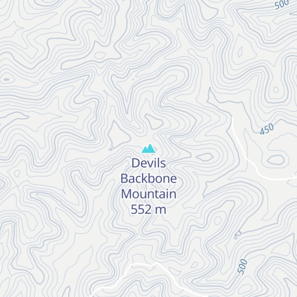 Map of Devils Backbone Mountain