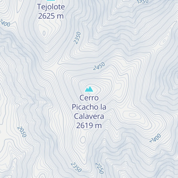 Map of Cerro Picacho la Calavera