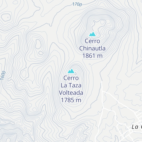Map of Cerro La Taza Volteada