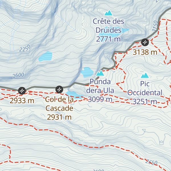 Map of Punda dero Espaldador