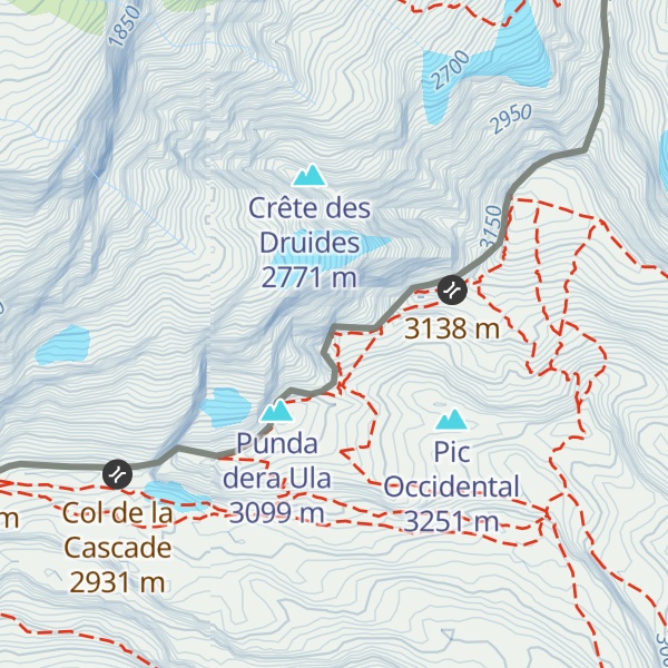 Map of Picos de la Cascada Central