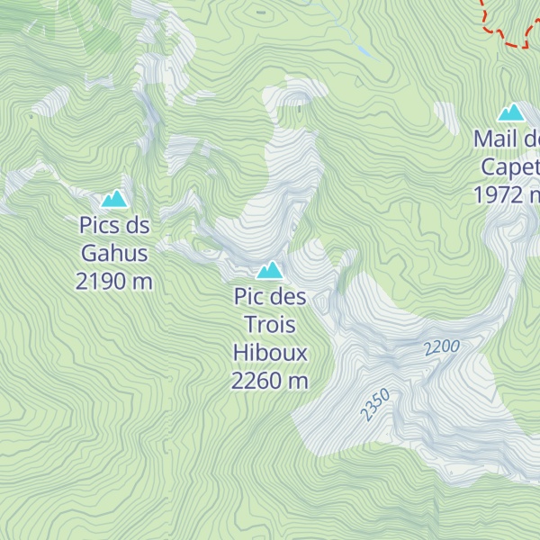Map of Pic des Trois Hiboux
