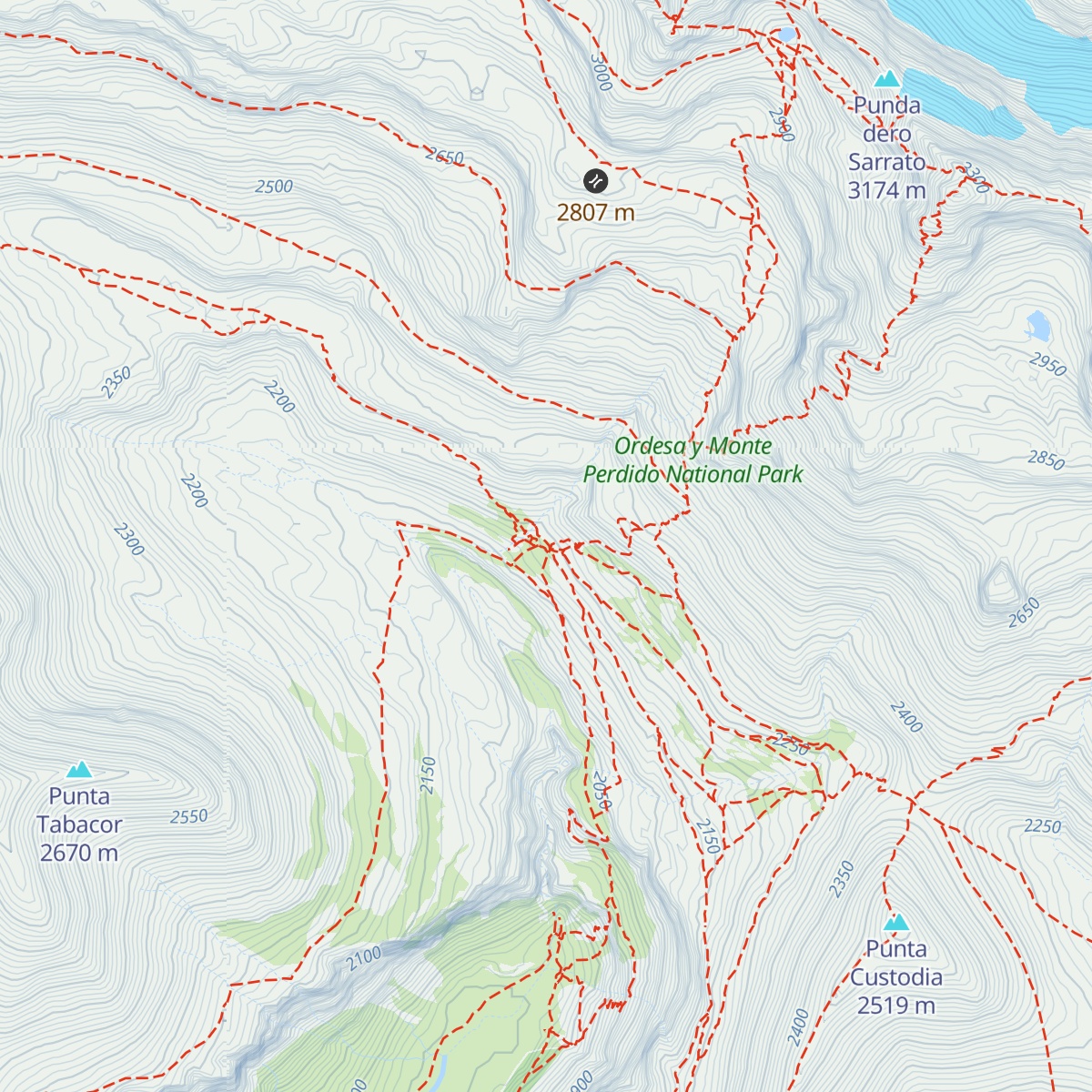 Refugio de Goriz map