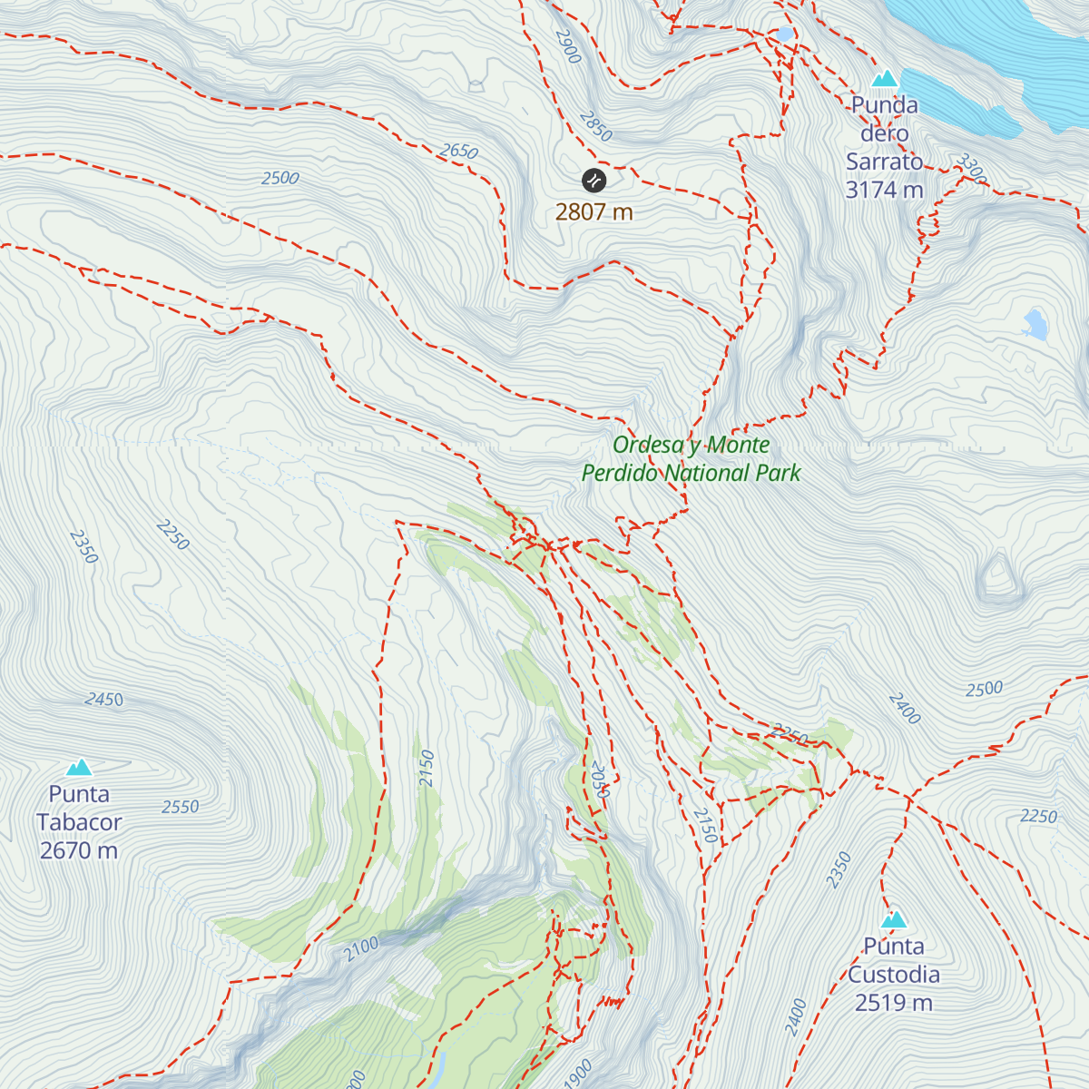 Refugio de Goriz map