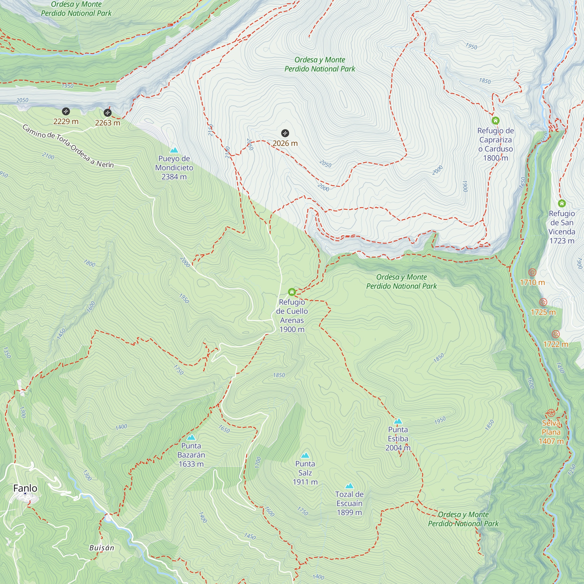 Refugio de Cuello Arenas map