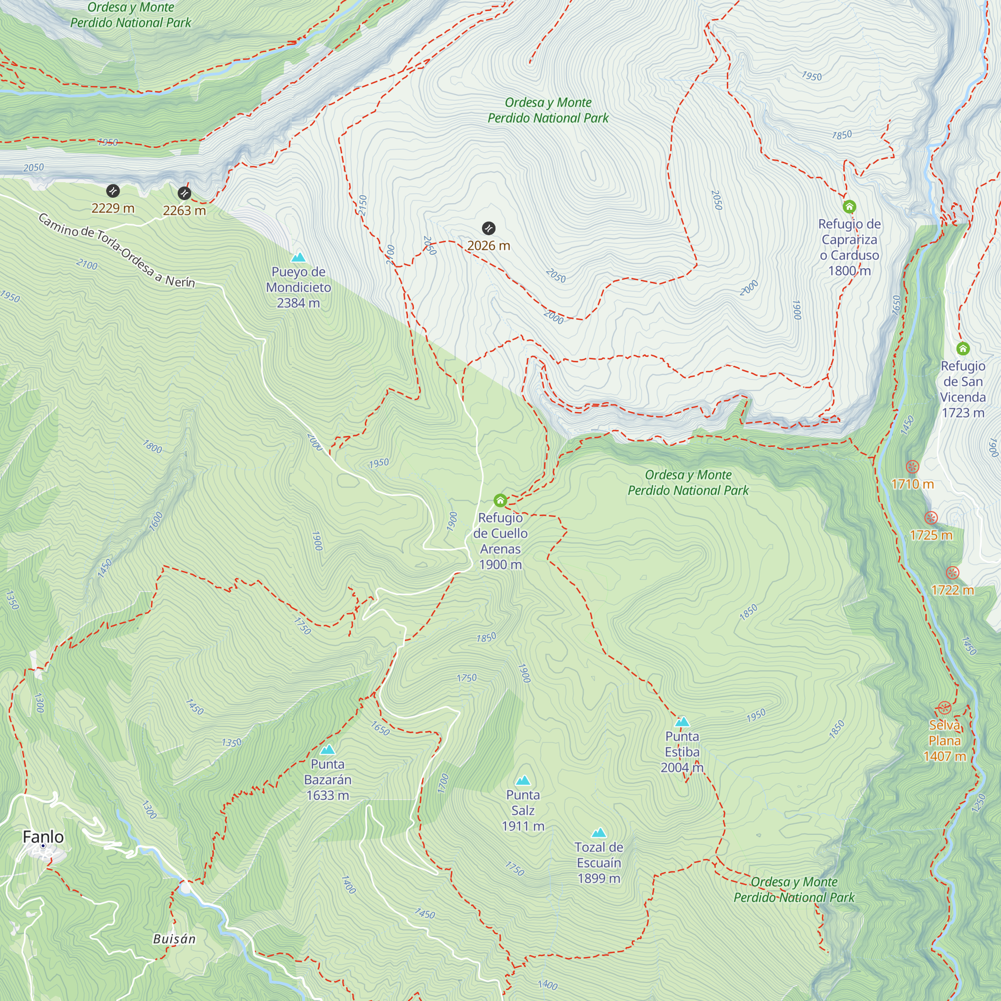Refugio de Cuello Arenas map