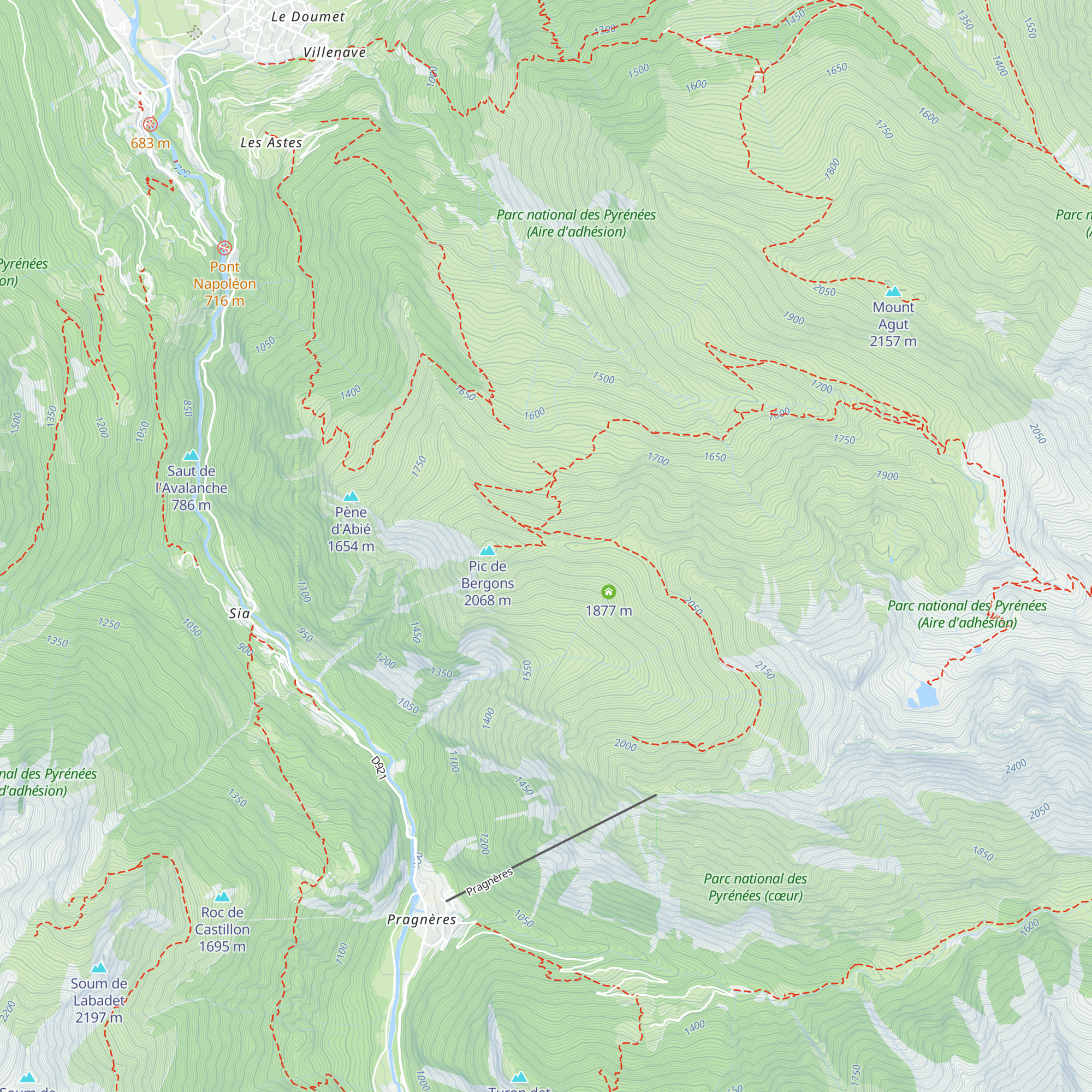 Cabane de Bachebirou map
