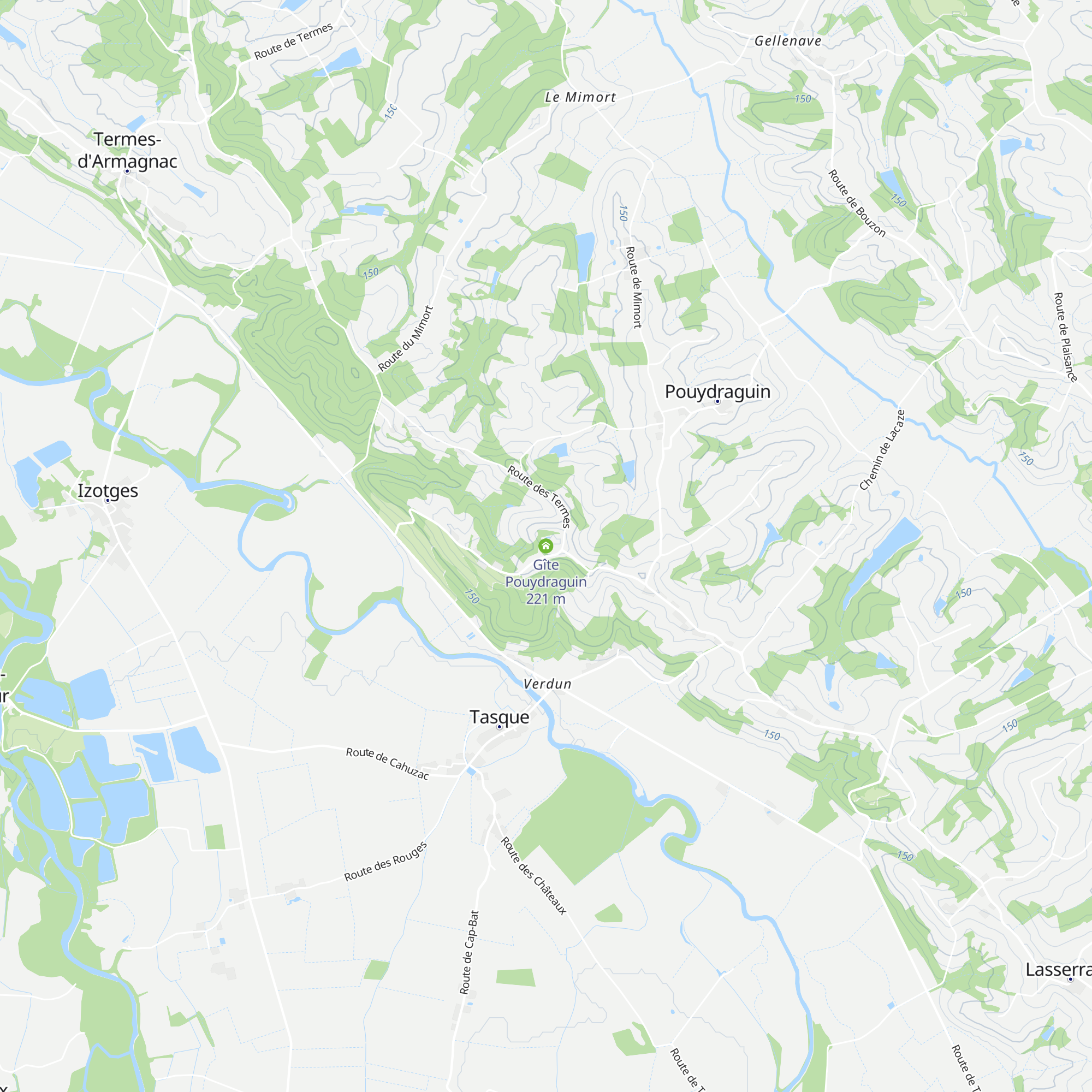 Gîte Pouydraguin map