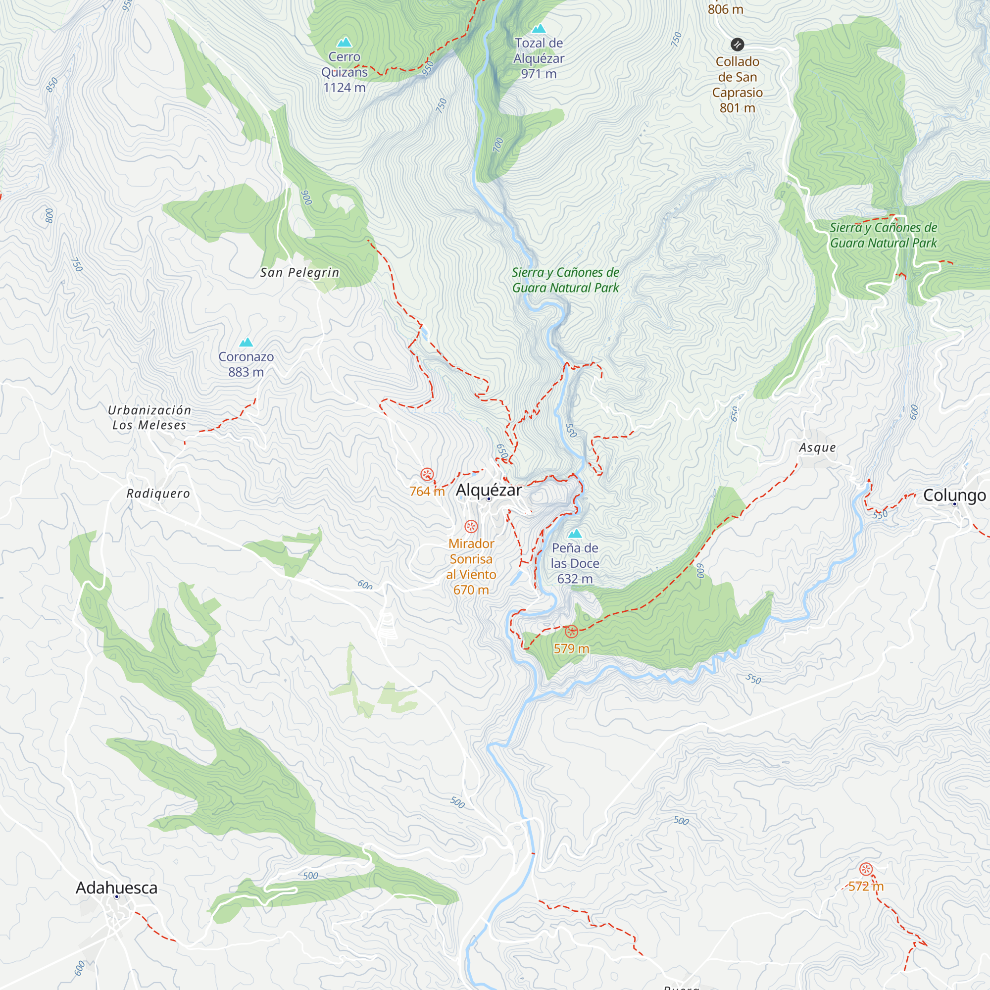 Oficina de turismo de Alquézar map
