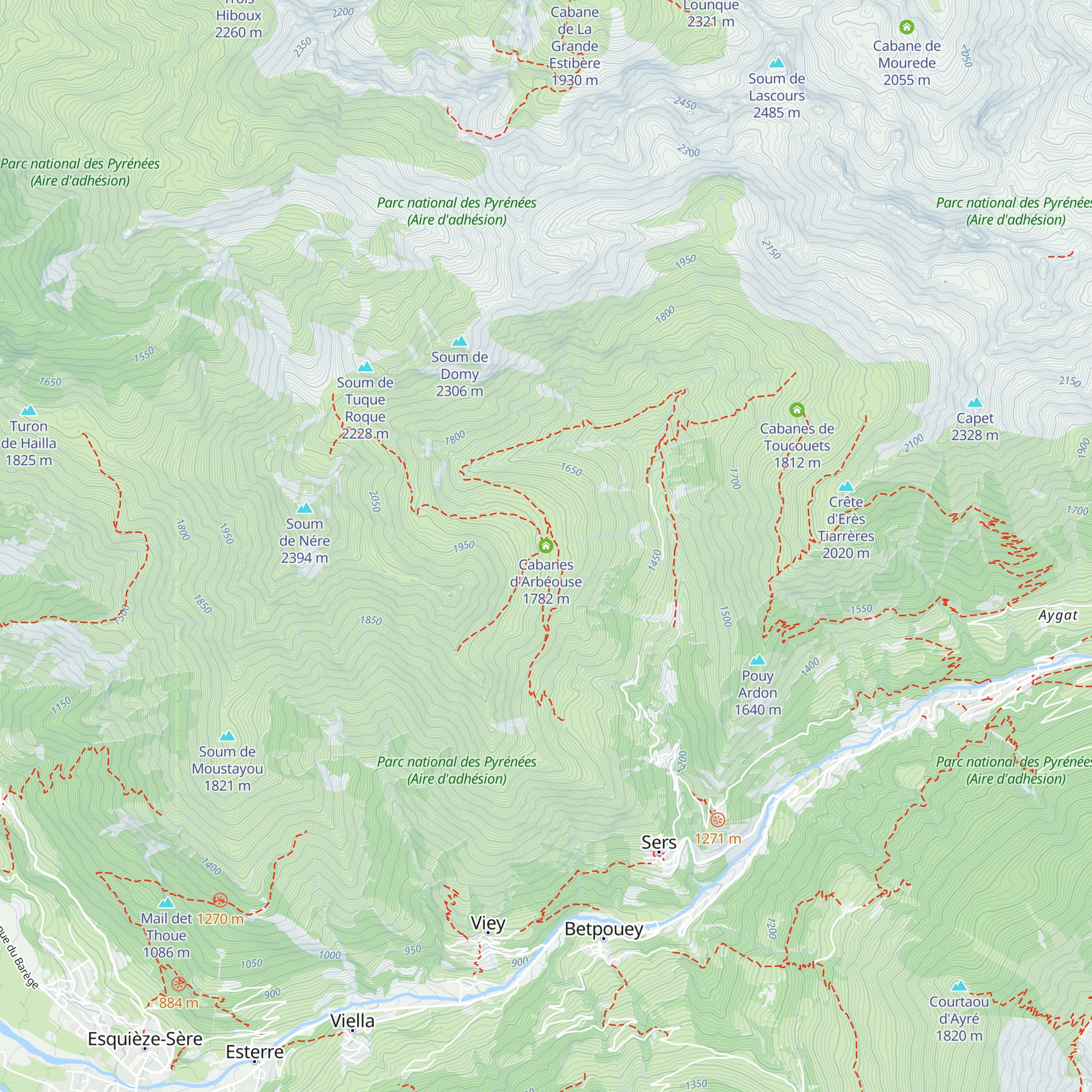 Cabanes d'Arbéouse map