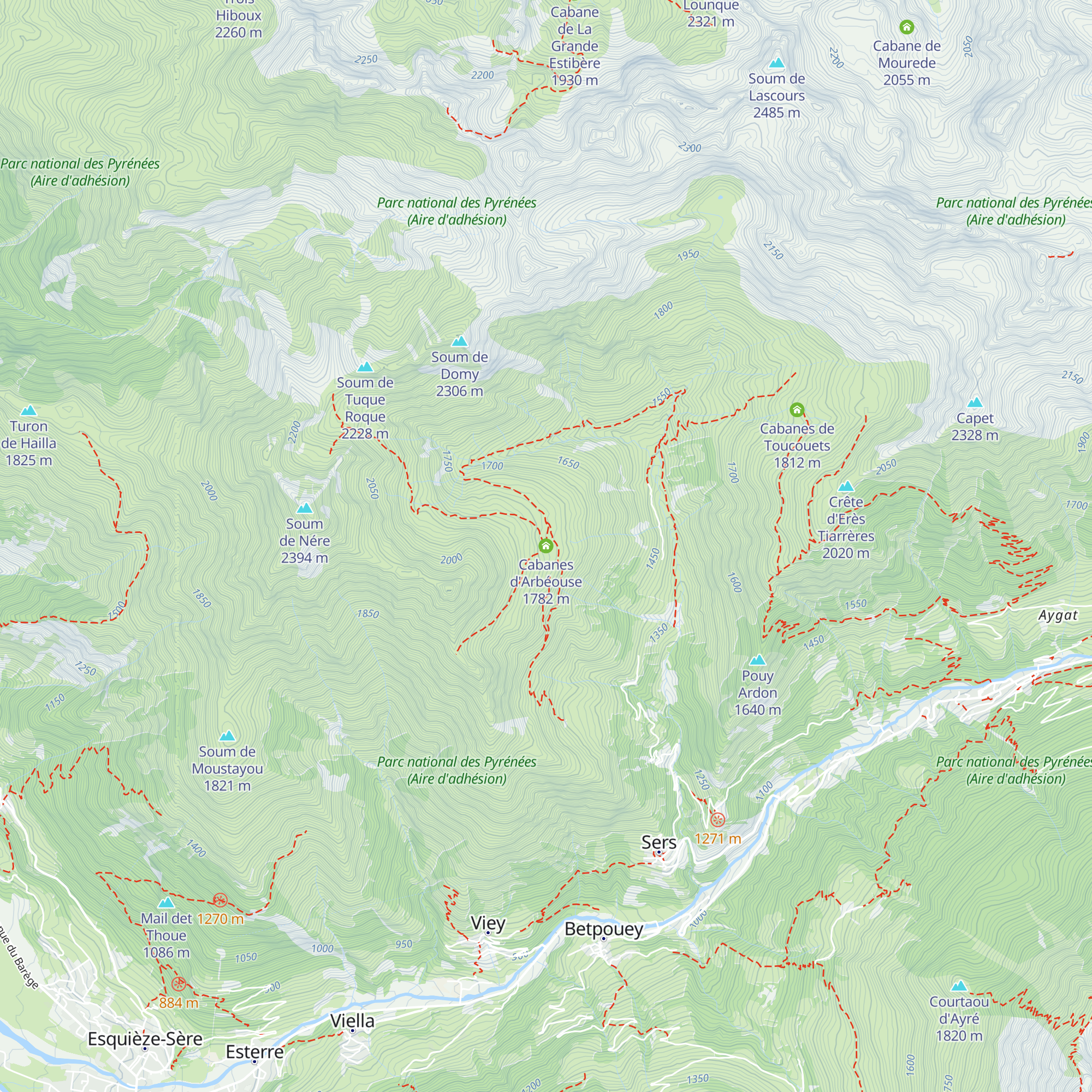 Cabanes d'Arbéouse map