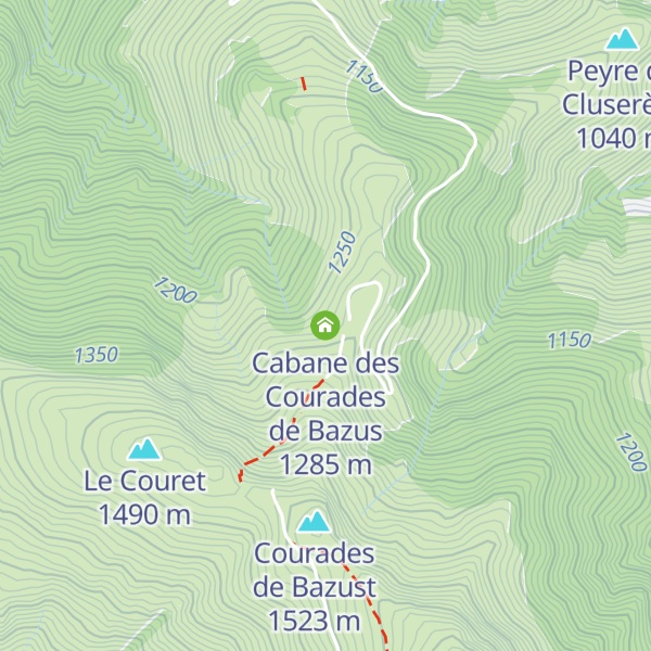 Map of Cabane des Courades de Bazus