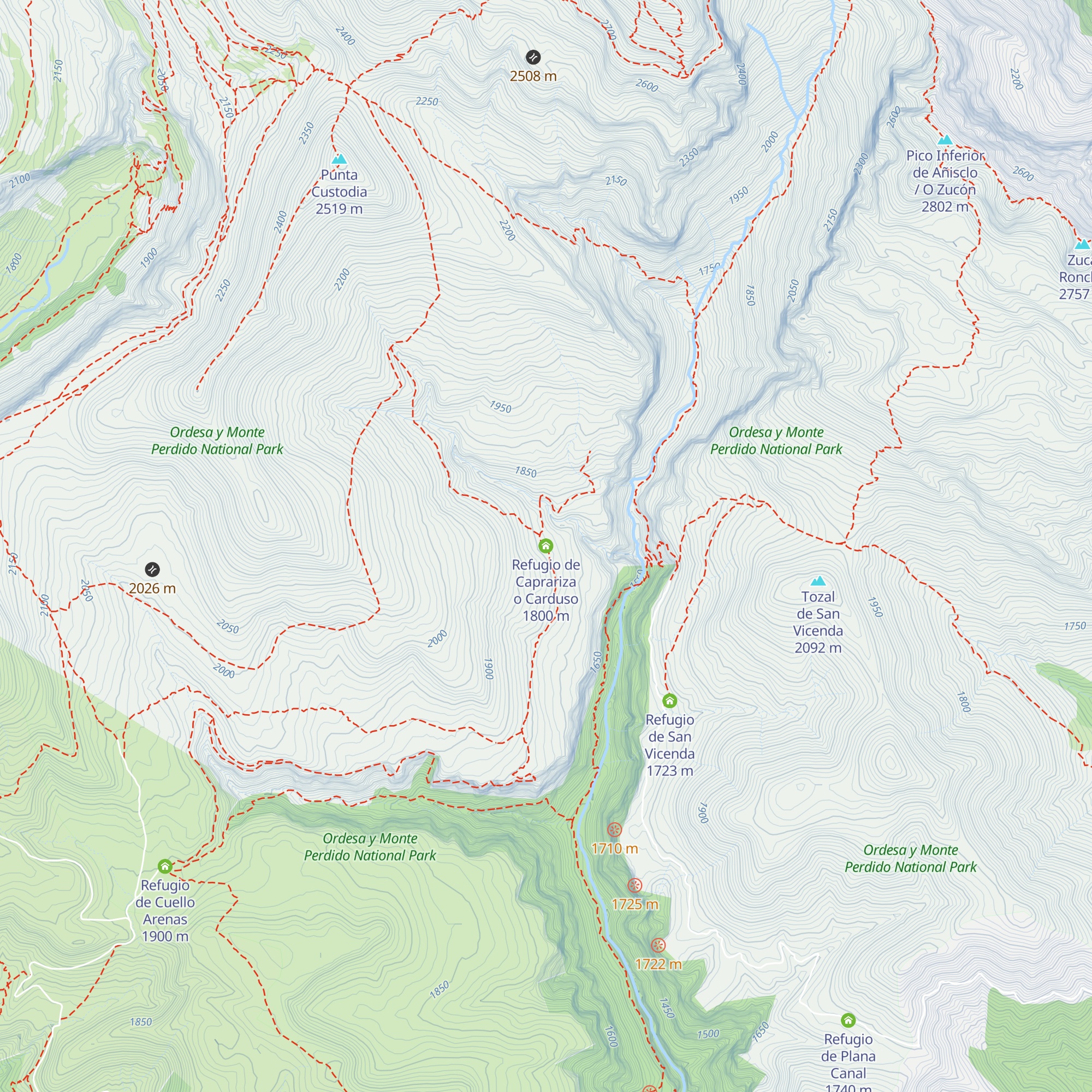 Refugio de Caprariza o Carduso map